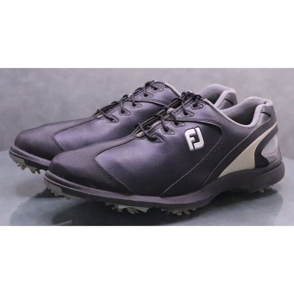 FootJoy Sport Lite Men's Spikeless Golf Shoes Size 10 M Leather Gray Black 58038